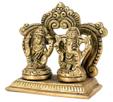 White Whale Brass Laxmi Ganesh Set Idol Showpiece - Brass Gold Finish Lakshmi Ganesha Idols Statue for Diwali Gifts Puja Home Decor Figurine