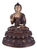 White Whale Brass Buddha Statue Murti for Home Decor Entrance Office Table Living Room Meditation Luck Gift Feng Shui Home Décor