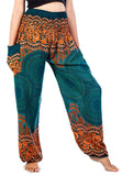 Whitewhale Women's Smocked Waist Harem Hippie Boho Yoga Palazzo Casual Pants