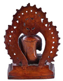 White Whale Brass Buddha Statue Murti for Home Decor Entrance Office Table Living Room Meditation Luck Gift Feng Shui Home Décor