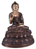 White Whale Brass Buddha Statue Murti for Home Decor Entrance Office Table Living Room Meditation Luck Gift Feng Shui Home Décor