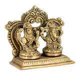 White Whale Brass Laxmi Ganesh Set Idol Showpiece - Brass Gold Finish Lakshmi Ganesha Idols Statue for Diwali Gifts Puja Home Decor Figurine