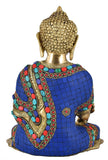 Whitewhale Large Buddha Brass Statue - Handmade Blue Stone Medicine Buddhist Tibetan Healing Decor Sculpture
