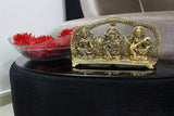 White Whale Metal Laxmi Ganesh Saraswati Idol, 14 cm x 26 cm x 5 cm, Gold