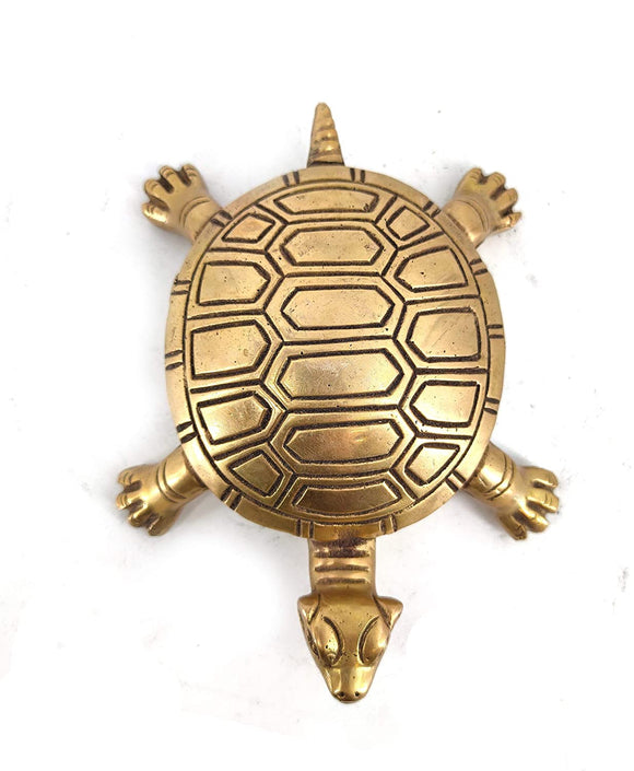 White Whale Brass Turtle for Vastu Handcrafted Tortoise Statue with Handwork Fengshui Kachuaa Statue for Home Office Gift Good Luck Anniversary