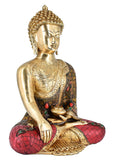 White Whale Brass Buddha Statue Astmangal Buddhism Idol feng Shui Home Decorative Showpiece (12 Inches)