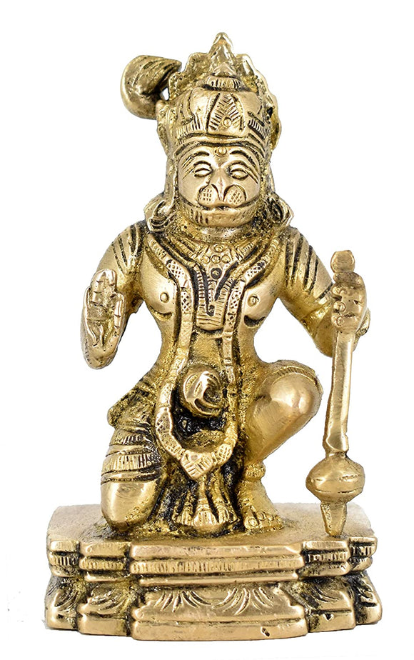 White Whale Lord Hanuman Idol Strength Monkey Figurine Bajrang bali Statue Brass Sculpture Diwali Decor Gifts