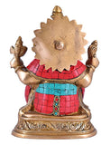 Whitewhale Lord Ganesha Brass Statue Religious Strength God Sculpture Idol