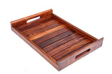 White Whale Indian Rosewood Sheesham Wood Handmade & Handcrafted Wooden Serving Tray