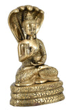 White Whale Brass Buddha in Blessing Posture Buddhism Idol feng Shui Home Decorative Showpiece