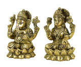 White Whale Laxmi Ganesh Set Idol Showpiece - Brass Gold Finish Lakshmi Ganesha Idols Statue for Diwali Gifts Puja