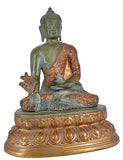 White Whale Brass Buddha Statue Murti for Home Decor Entrance Office Table Living Room Meditation Luck Gift Feng Shui Home Décor