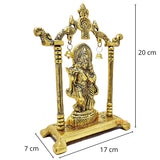 White Whale Metal Radha Krishna Statue Gold Plated Decor Your Home,Office & Radha Krishna Murti Idol Showpiece Figurines,Religious Krishna Idol Gift Article