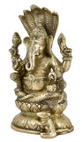 White Whale Lord Ganesh Murti Ganesha Idol Ganpati Bhagwan Brass Statue for Home Decoration Showpiece