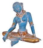 White Whale Brass Sitting Lord Indra Dev Brass Idol Statue Office and Home Decor