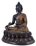 White Whale Brass Buddha Statue Murti for Home Decor Entrance Office Table Living Room Meditation Luck Gift Feng Shui Home Décor