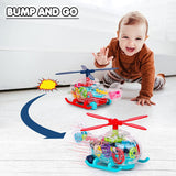 White Whale Musical Toy Battery Operated Transparent Gear Helicopter for Kids Concept Electric Toys with Bump & Go Action for Kids Light & Sound Toy for Boys Girls (Pack of 1 ) Battery Included