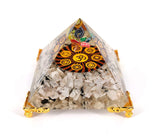 White Whale Tourmaline Orgone Pyramid Energy Generator Reiki Healing Crystal Chakra With Gold Stand Feng Shui Pyramid