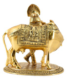 White Whale Lord Krishna Idol with Cow Sculpture Statue Murti - Puja, Meditation, Temple, Prayer, Office, Home Decor Gift Collection Item/Product-Money, Good Luck