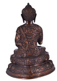 White Whale Brass Buddha Statue Murti for Home Decor Entrance Office Table Living Room Meditation Luck Gift Feng Shui Home Décor