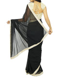 Whitewhale Bollywood Plain Georgette Saree Traditional Party/Wedding Wear