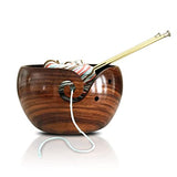 White Whale Handmade Indian Rosewood Wooden Yarn Bowl, Knitting Yarn Holder and Organizer - Perfect For Mother's Day!