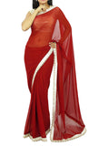 Whitewhale Bollywood Plain Georgette Saree Traditional Party/Wedding Wear