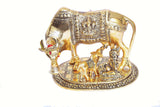 White Whale Metal Kamdhenu Cow, Calf with Bal Gopal Krishna Statue for Good Luck (Gold, Standard)
Showpiece Gifts