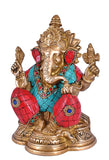 Whitewhale Lord Ganesha Brass Statue Religious Strength God Sculpture Idol