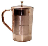 White Whale Pure Copper Luxury Jug with glass, Jug capacity 1600 ml