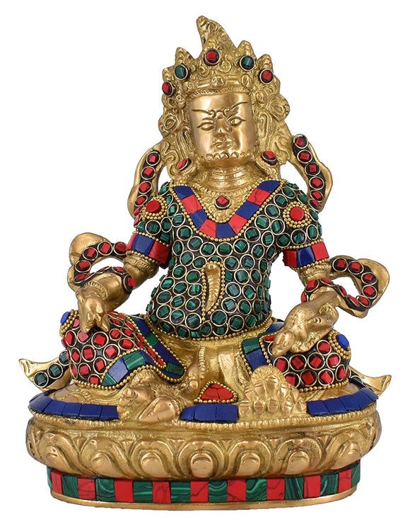 White Whale Brass Kuber Statue Religious Strength God Sculpture Idol Home Decor