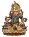 White Whale Brass Kuber Statue Religious Strength God Sculpture Idol Home Decor