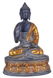 White Whale Brass Buddha Statue Murti for Home Decor Entrance Office Table Living Room Meditation Luck Gift Feng Shui Home Décor