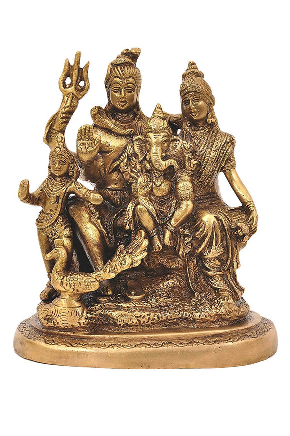 White Whale Brass Hindu God Shiv Parivar Bhagwan Shiv Parivar idol Statue Murti 5