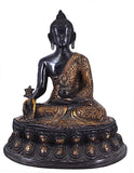 White Whale Brass Buddha Statue Murti for Home Decor Entrance Office Table Living Room Meditation Luck Gift Feng Shui Home Décor