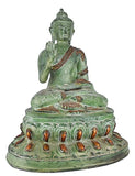 White Whale Brass Buddha Statue Murti for Home Decor Entrance Office Table Living Room Meditation Luck Gift Feng Shui Home Décor