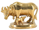 White Whale Brass Cow and Calf Idol Showpiece for Home Decor and Decorative Gift