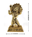 White Whale Lord Narasimha Brass Statue Religious Strength God Sculpture Idol