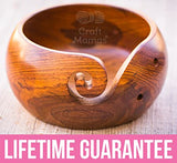 White Whale Handmade Indian Rosewood Wooden Yarn Bowl, Knitting Yarn Holder and Organizer - Perfect For Mother's Day!