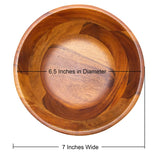 White Whale Wooden Salad Bowls - Set of 4 Bowls for Cereal Fruit Pasta Acacia Wood Bowl Set