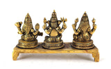 White Whale Laxmi Ganesh Saraswati Brass Statue Religious Strength Sculpture Idol