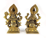 White Whale Lakshmi Ganesha Brass Statue Religious Strength Sculpture Idol