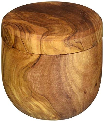 White Whale Wooden Salt Box Container with Lid for Secure Strong Storage