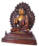 White Whale Brass Buddha Statue Murti for Home Decor Entrance Office Table Living Room Meditation Luck Gift Feng Shui Home Décor