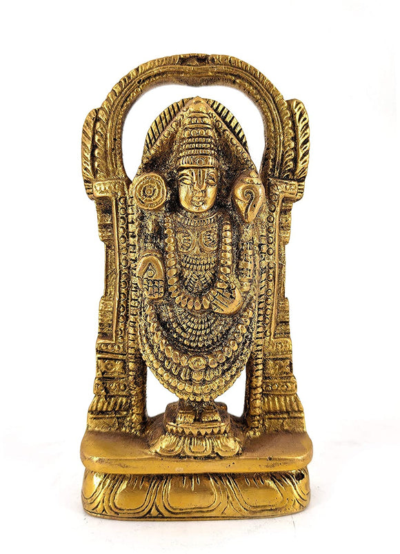 White Whale Lord Tirupati Balaji/Sri Venkateswara Brass Statue Religious Strength God Sculpture Idol