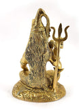 White Whale Lord Shiva Brass Statue Religious Strength God Sculpture Idol