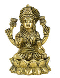 White Whale Brass Lakshmi Idol Hindu Lakshmi Goddess Statue Home Office Showpiece Decor