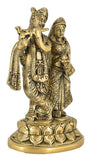 White Whale Brass Radha Krishna Idol Statue Home Decor Figurine