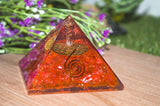 White Whale Reiki Healing Crystal Energy Generator Pyramid The Flower Of Life Symbol Orgonite Energy Generator Stone