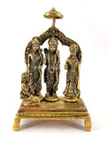 White Whale Ram Darbar - Lord Rama Laxman And Sita Hanuman Brass Statue Religious Sculpture Idol